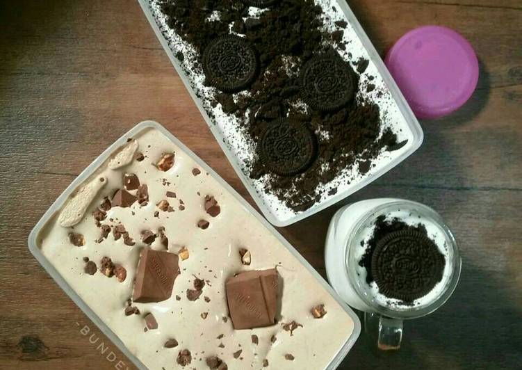 bahan dan cara membuat Homemade Ice Cream (Milo &Vanilla)