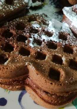 Crispy chewy chocolate waffle