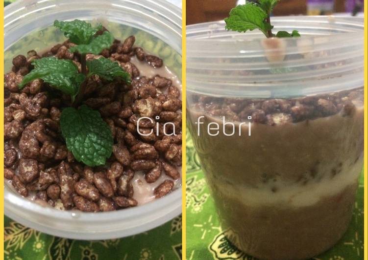 resep masakan Parfait choco strawberry mint