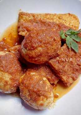 Telur bumbu bali + tahu tempe