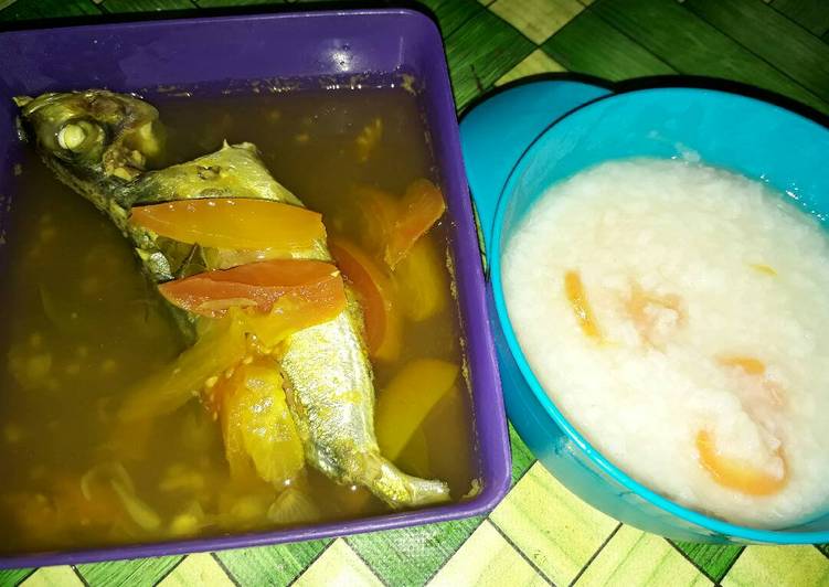 resep Mpasi bubur wortel kua asam ikan katombo