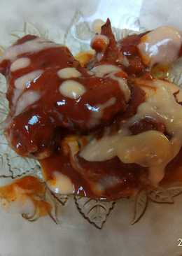Spicy fire wings with cheese sauce