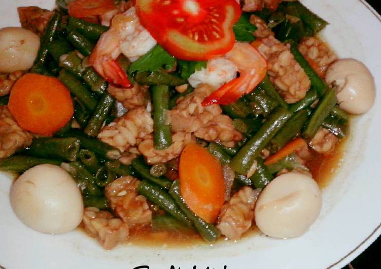 resep Oseng sayuran tempe puyuh udang