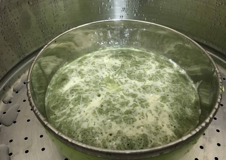 bahan dan cara membuat Green Tea Cheese Steam Brownies