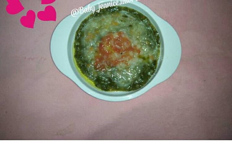 gambar untuk resep MPasi 8m+ Bubur dori+pakcoy