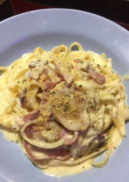 Fettucini carbonara (saus keju) yummy bgttðŸ˜‹