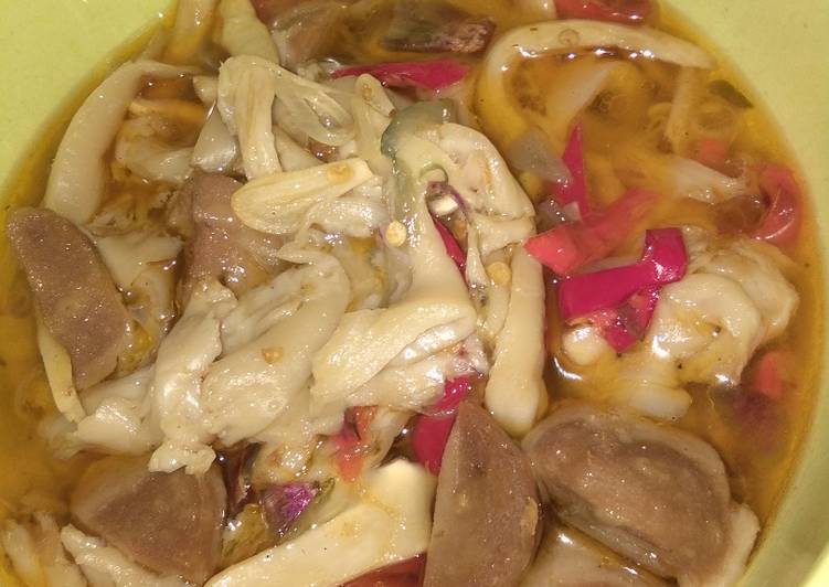 resep masakan Tumis Jamur tiram dan baso sapi