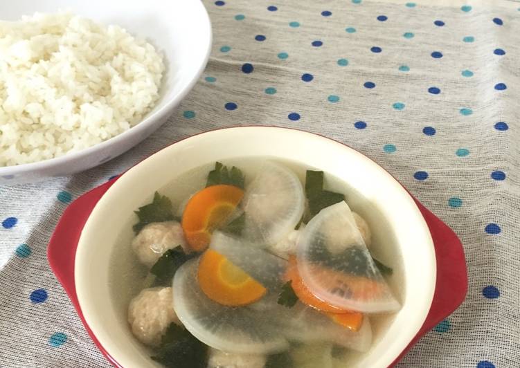 resep Sop Lobak Bening + Bakso Ayam