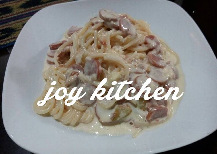 gambar untuk resep Fettuchini carbonara simple