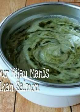 MPASI 7 Bulan: BUBUR HIJAU MANIS IKAN SALMON