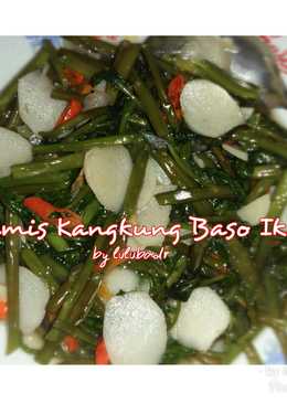 Tumis Kangkung Bakso Ikan