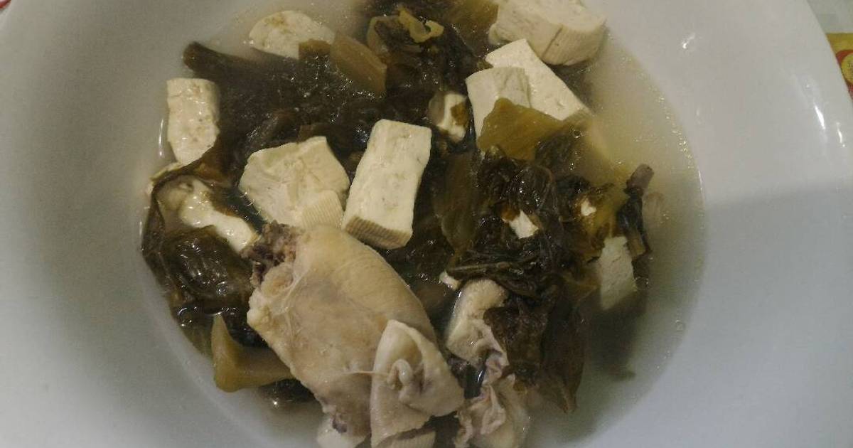 Resep Kuah Sayur Asin dengan Ayam dan Tahu ala Dewiyana Ang