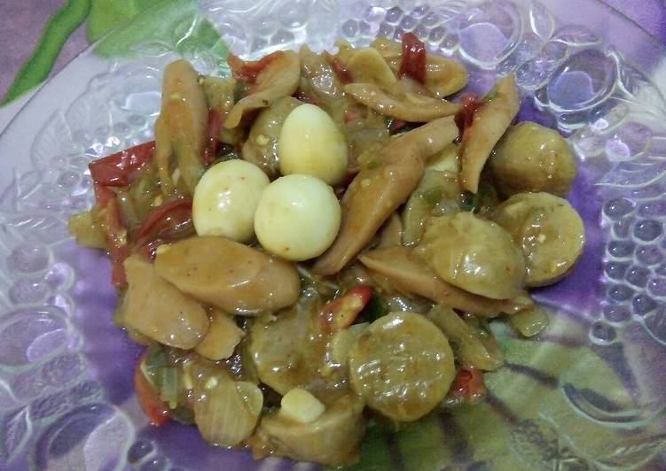 cara membuat Sosis bakso asem manis pedas