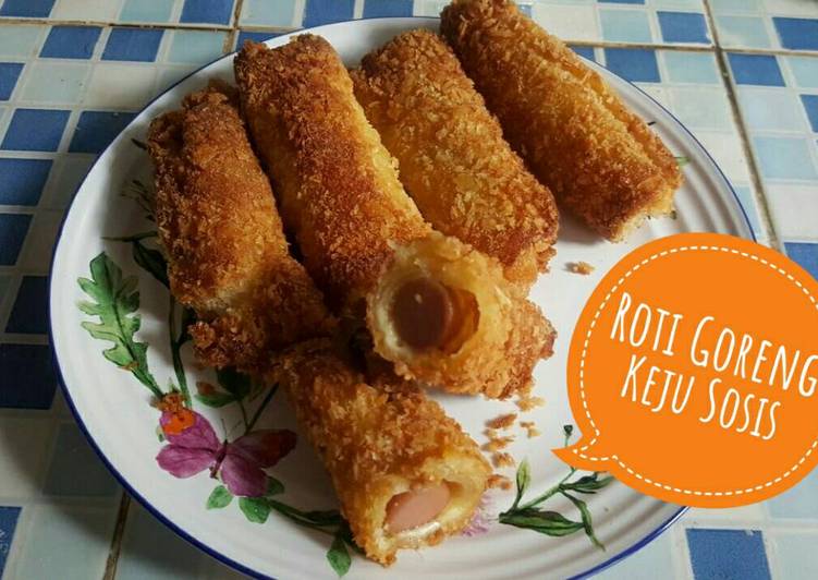 resep lengkap untuk Roti Goreng Isi Keju Sosis