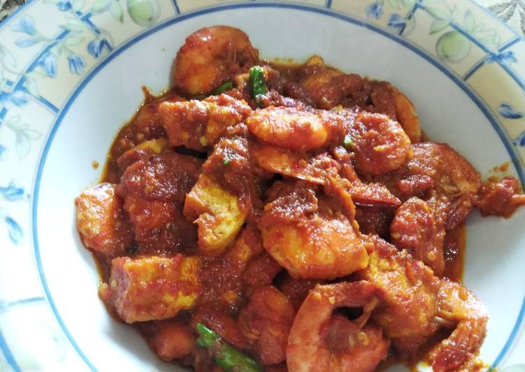 resep makanan Udang Saos Padang