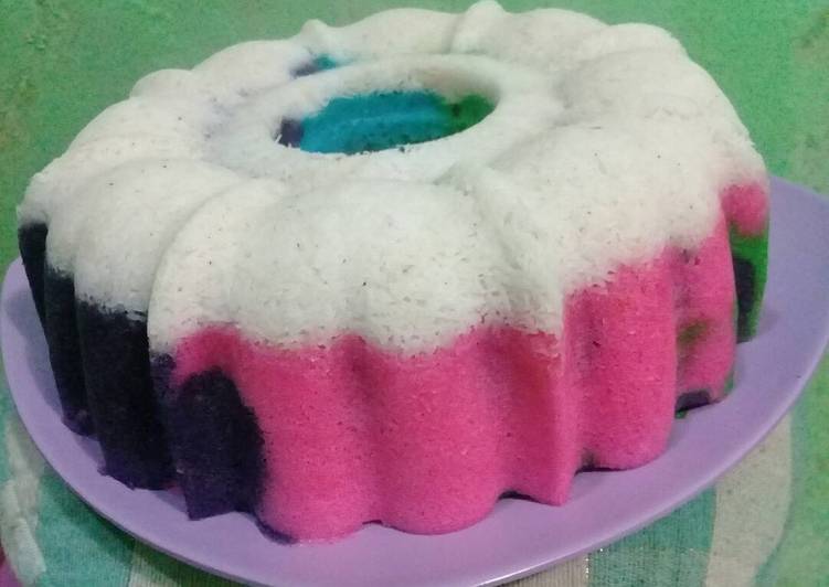 bahan dan cara membuat Putu Ayu Rainbow Endesss