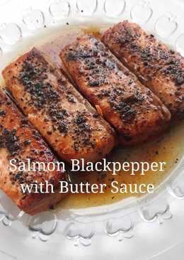 Salmon blackpepper with butter sauce