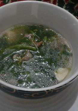 Sayur bening selada air plus daging