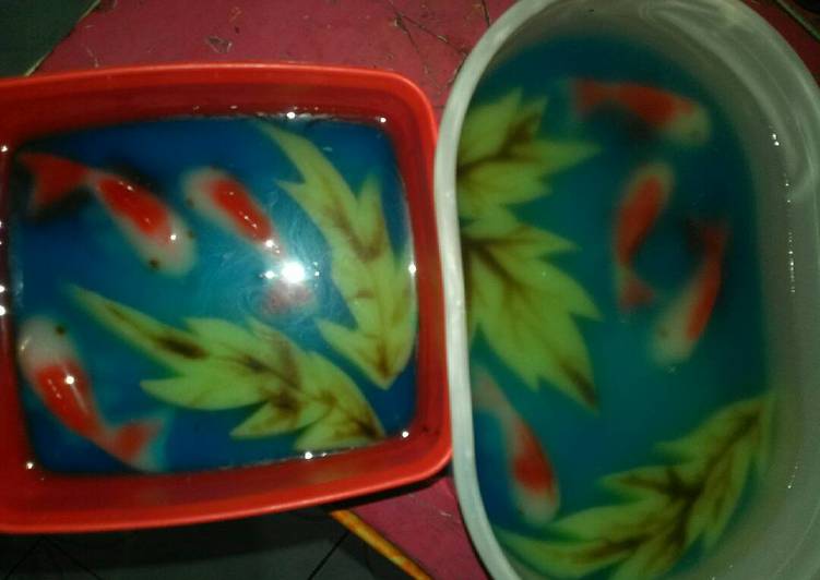 cara membuat Puding Koi Agar-agar + Nutrijel