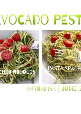 Avocado Pesto with Zucchini noodles