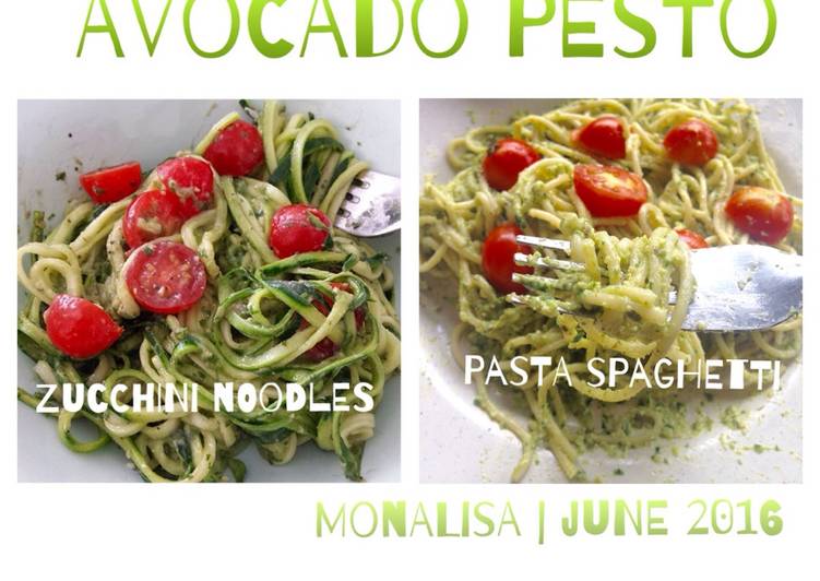 cara membuat Avocado Pesto with Zucchini noodles