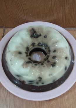 Puding Susu Vanilla mix Coklat with Oreo and Chocochips