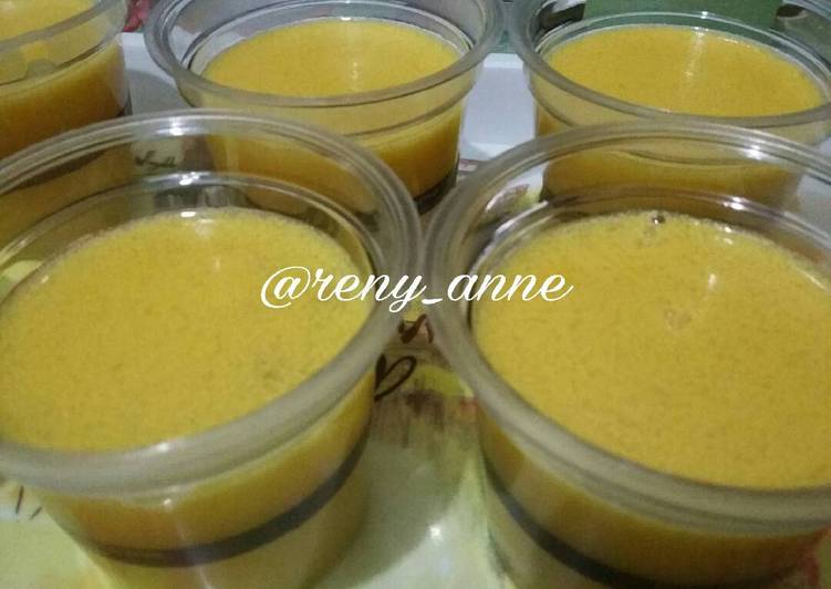 bahan dan cara membuat Puding jagung manis. mpasi 12m