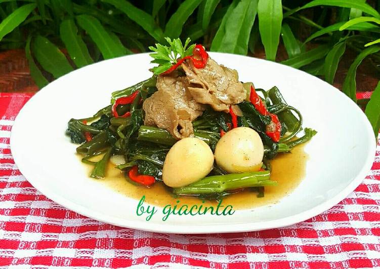 resep masakan Cah Kangkung daging sapi