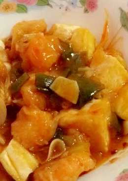 Udang mix tahu asam manis