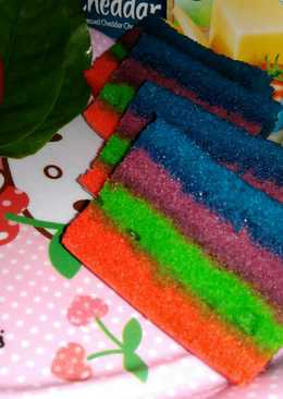 Rainbow cake kukus#BeraniBakingBeraniSharing