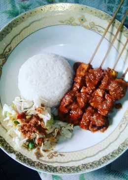 Menu diet nasi sate tahu with salad