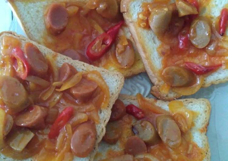 cara membuat Pizza roti tawar