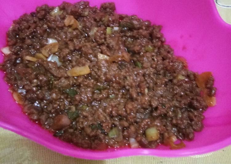 gambar untuk resep Tumis Daging sapi giling isian roti goreng/bakpao