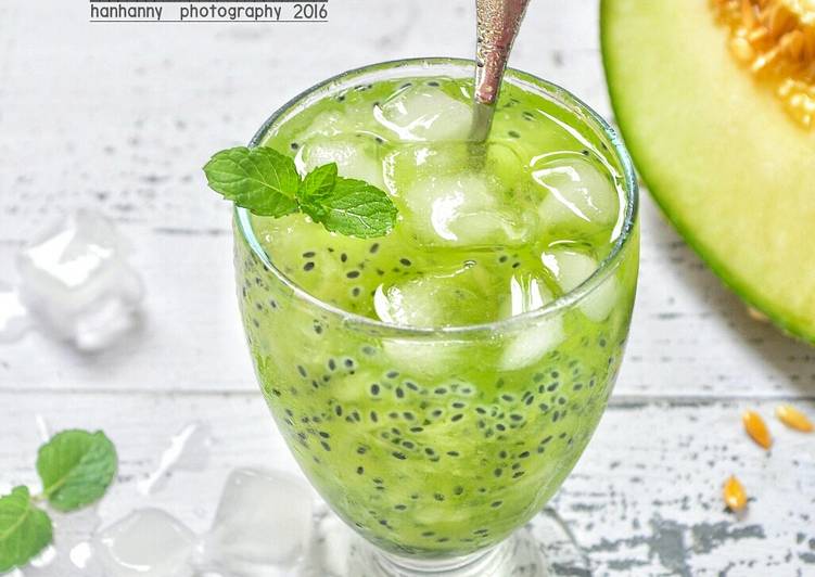 gambar untuk resep makanan Es Melon Selasih