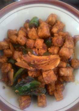 Oseng tempe dan cabai hijau kecap