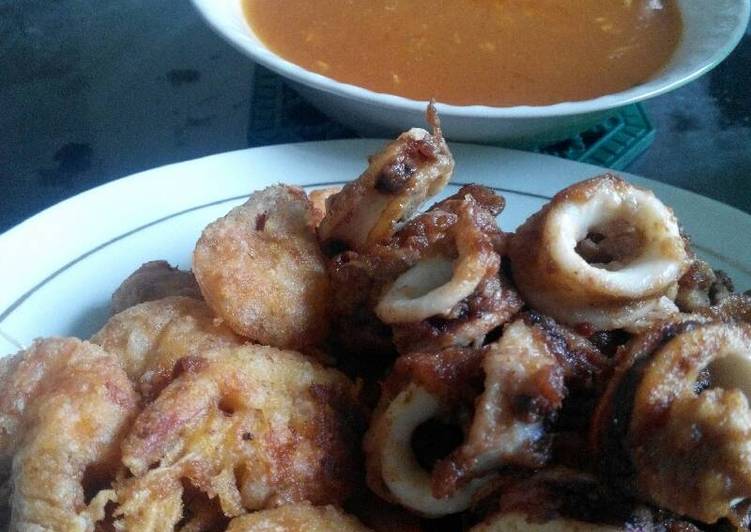 Resep Udang-cumi crispy saus asam manis