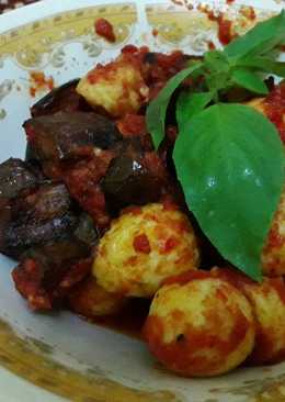 Balado terong dan telur puyuh