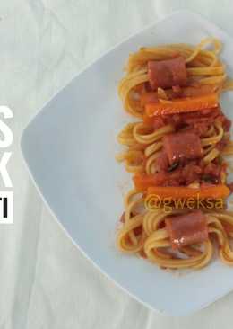 Sosis tusuk spaghetti saos buatan sendiri