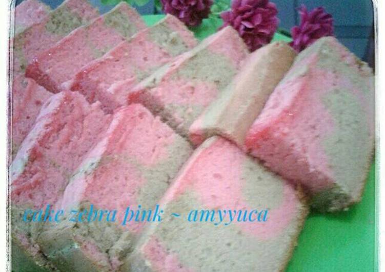 bahan dan cara membuat Cake zebra pink