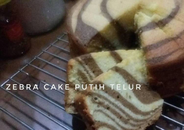 resep lengkap untuk Zebra Cake Putih Telur