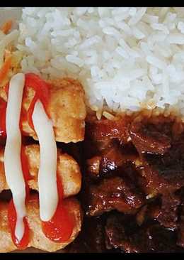 Beef teriyaki plus tofu+salad