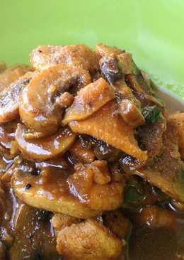 Ayam kecap jamur kancing