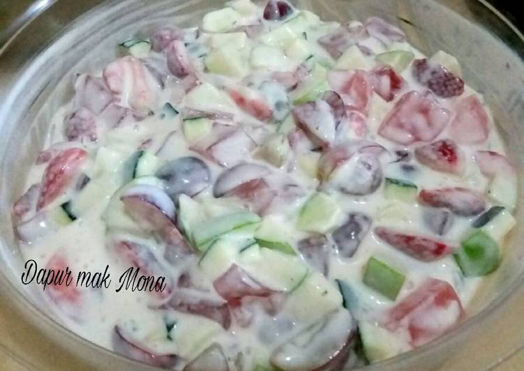 bahan dan cara membuat Salad Buah+ agar jelly