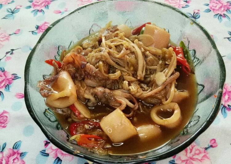 resep masakan Cumi asin saus tiram