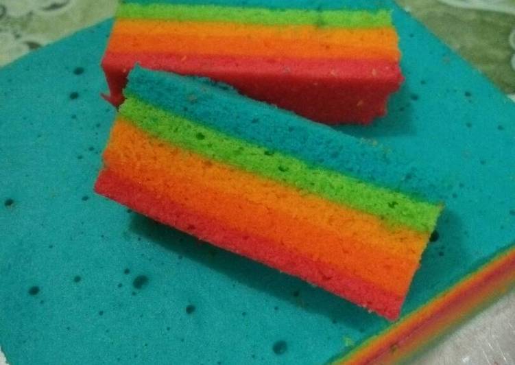 resep masakan Rainbow cake kukus