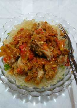 Bihun rebus ayam geprek