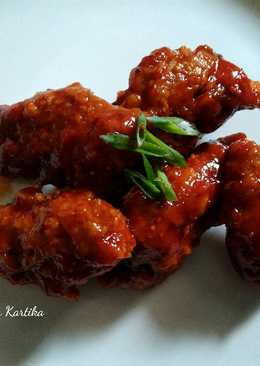 Fire Wings Ala Recheese / Sayap Ayam Tepung Saos Pedas