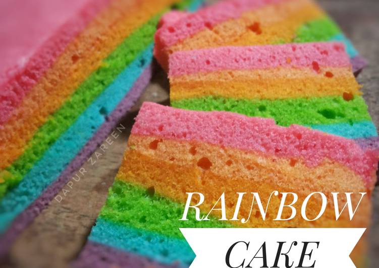 resep lengkap untuk Rainbow cake ny. liem takaran sendok