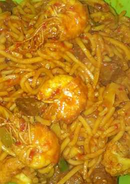 Mie aceh basah campur udang