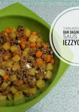 Tumis Kentang Wortel dan Daging Cincang Saus Tiram